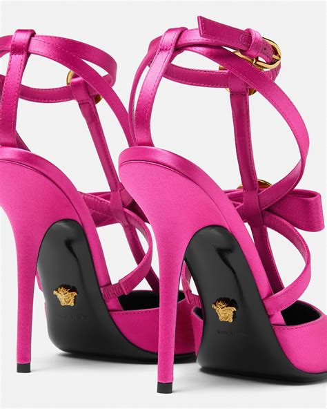 versace ayakabi|versace pink ribbon shoes.